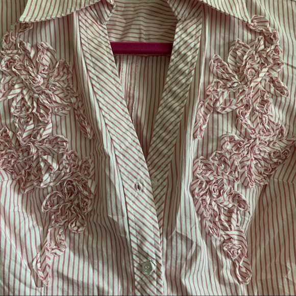 New York and Company Striped Button-up in Size XS - Picture 7 of 13